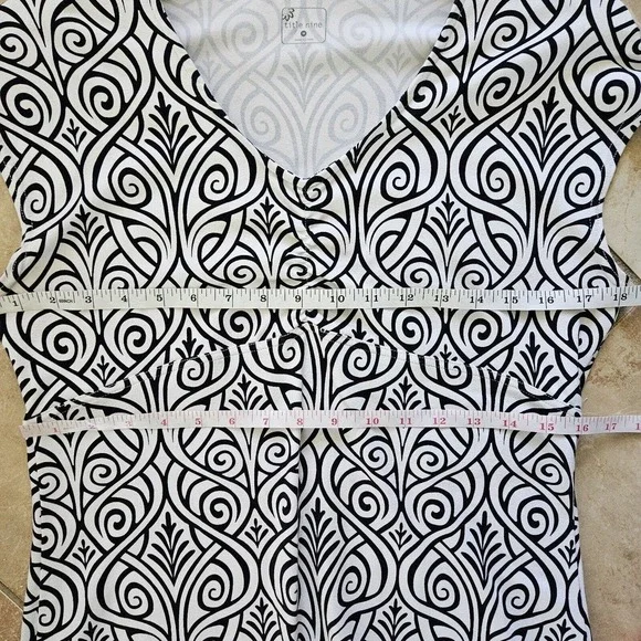 Title Nine Black and White Sheath Midi Dress V-Neck - Picture 9 of 10